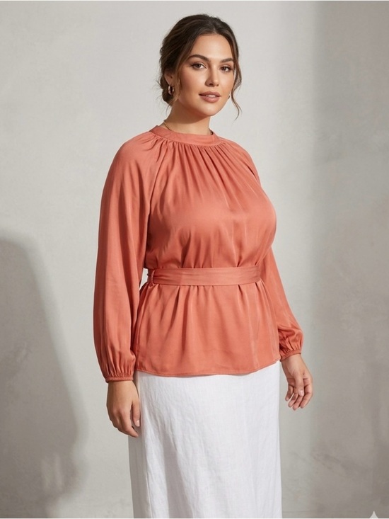 Hayden Tops - Hayden Los Angeles Blouse – Size Large – Peach / Coral – Tie Back